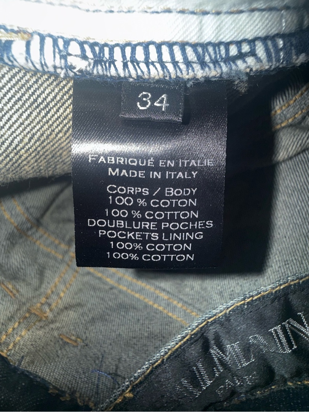 BALMAIN PARIS MENS BIKER MOTO DENIM JEANS, SIZE 34, INDIGO BLUE WASH - Picture 11 of 15
